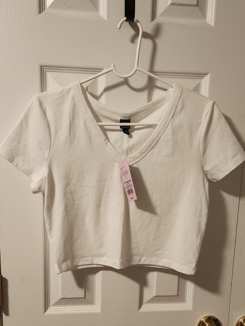 Wild Fable White V-Neck Crop Top